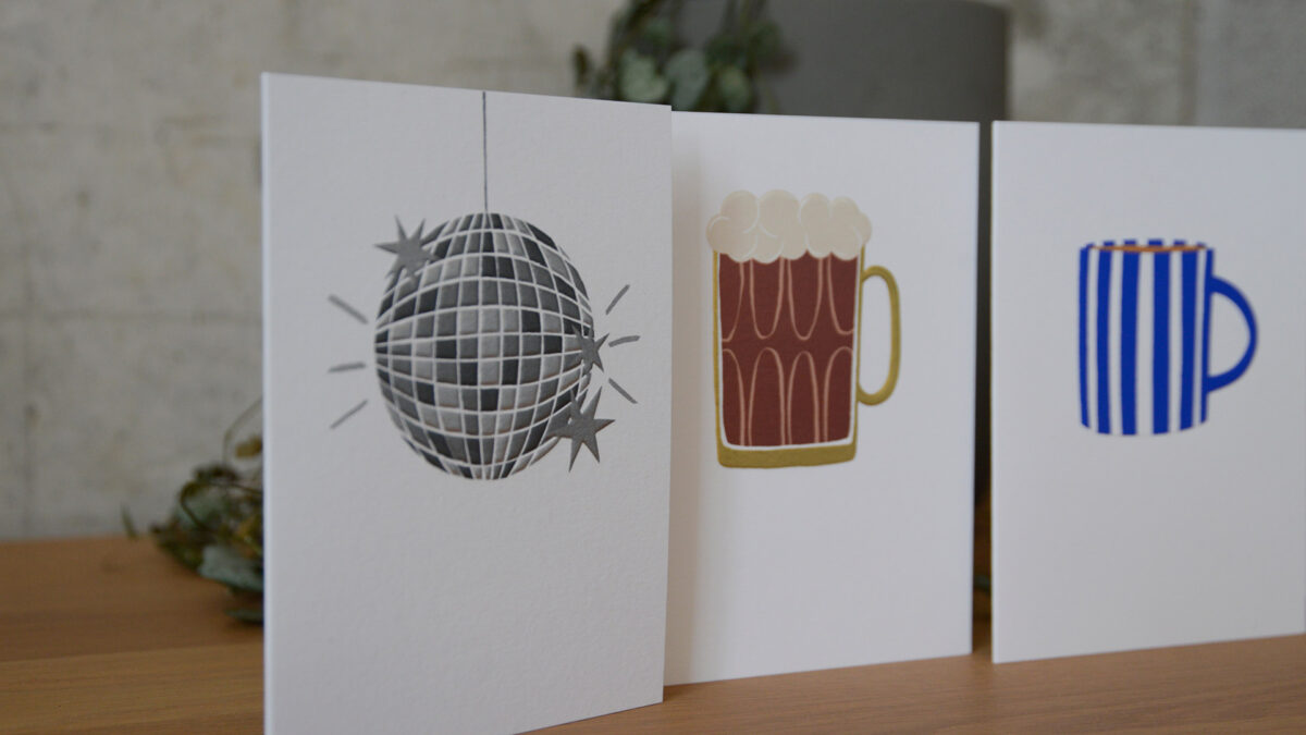 Colourful Set of 5 Cards Disco Ball