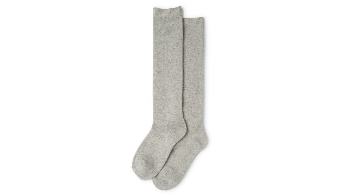 Cosy silver grey lounge socks with cashmere