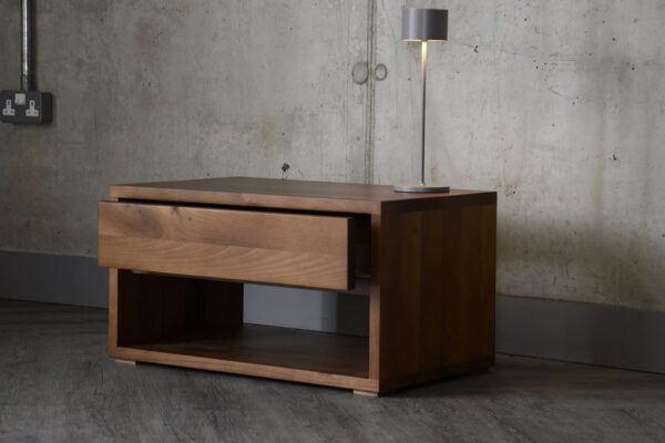 Black Lotus – Solid Walnut, Low 1 Drawer Unit