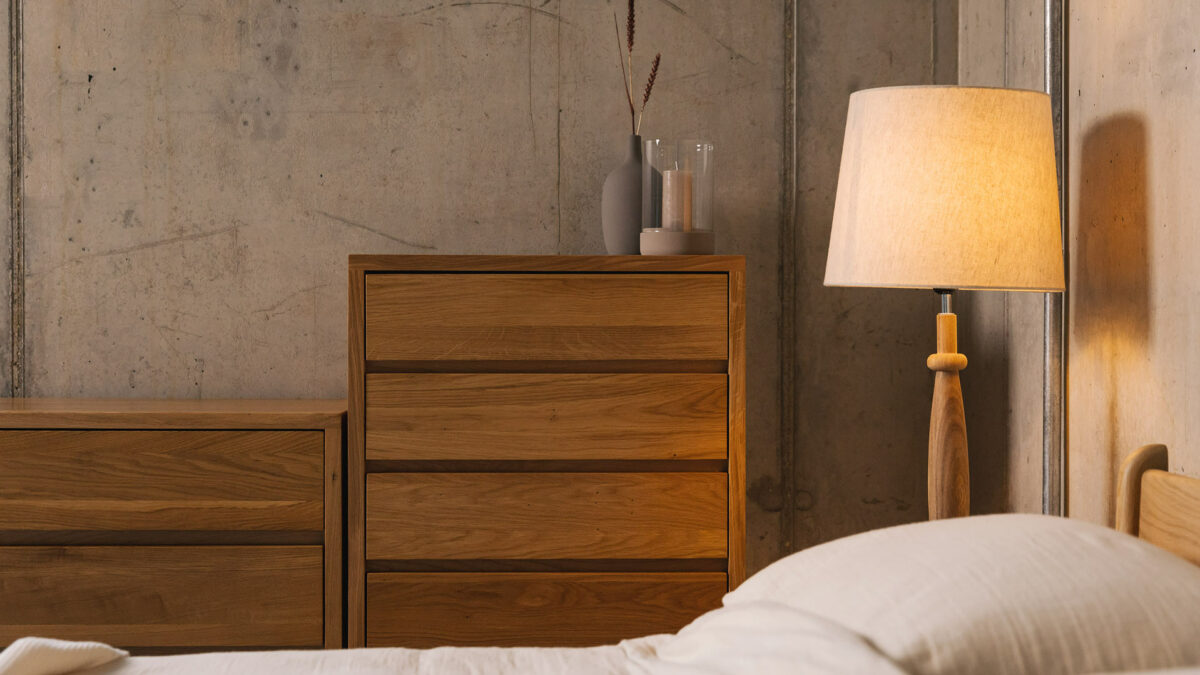 Cube storage units in oak