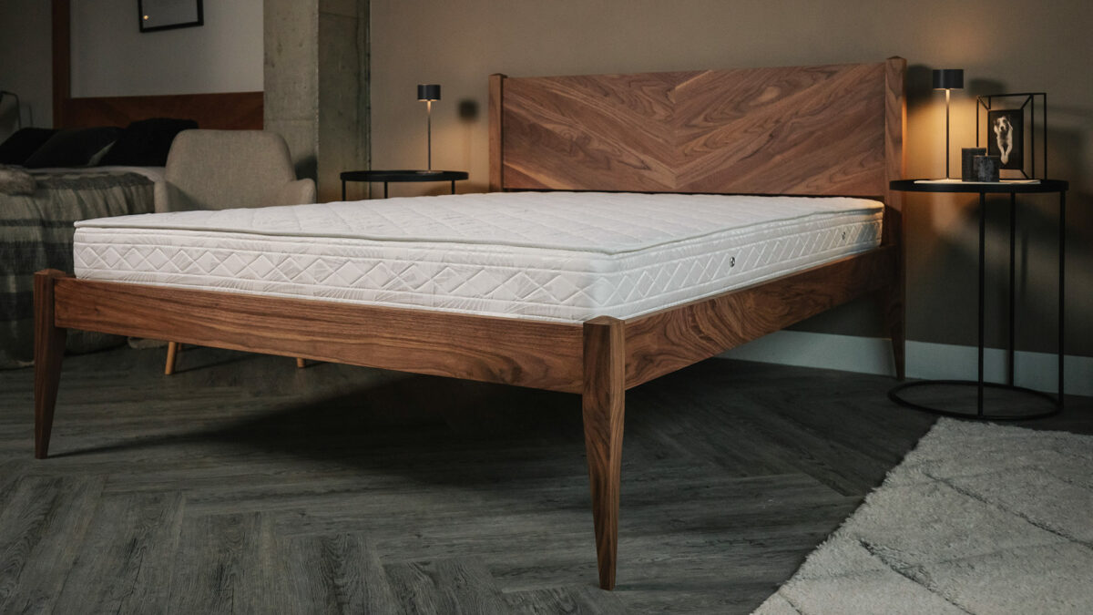 DALSTON chevron headboard bed 3q