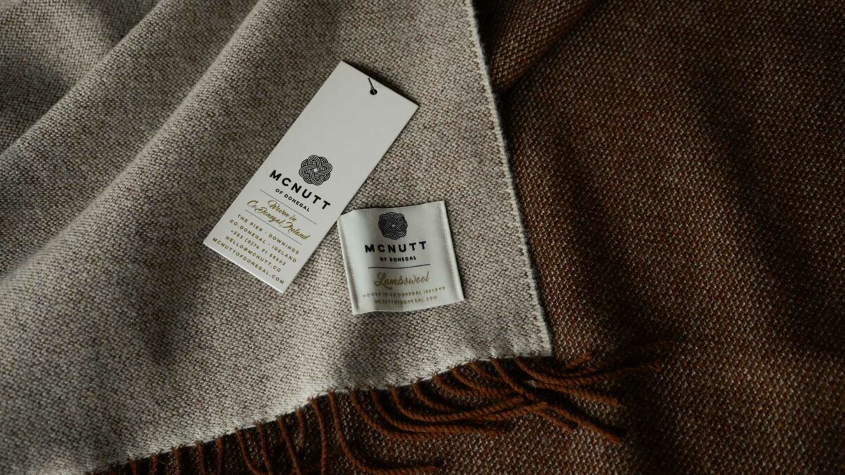 Dark Brown Reversible Throw Tags Detail