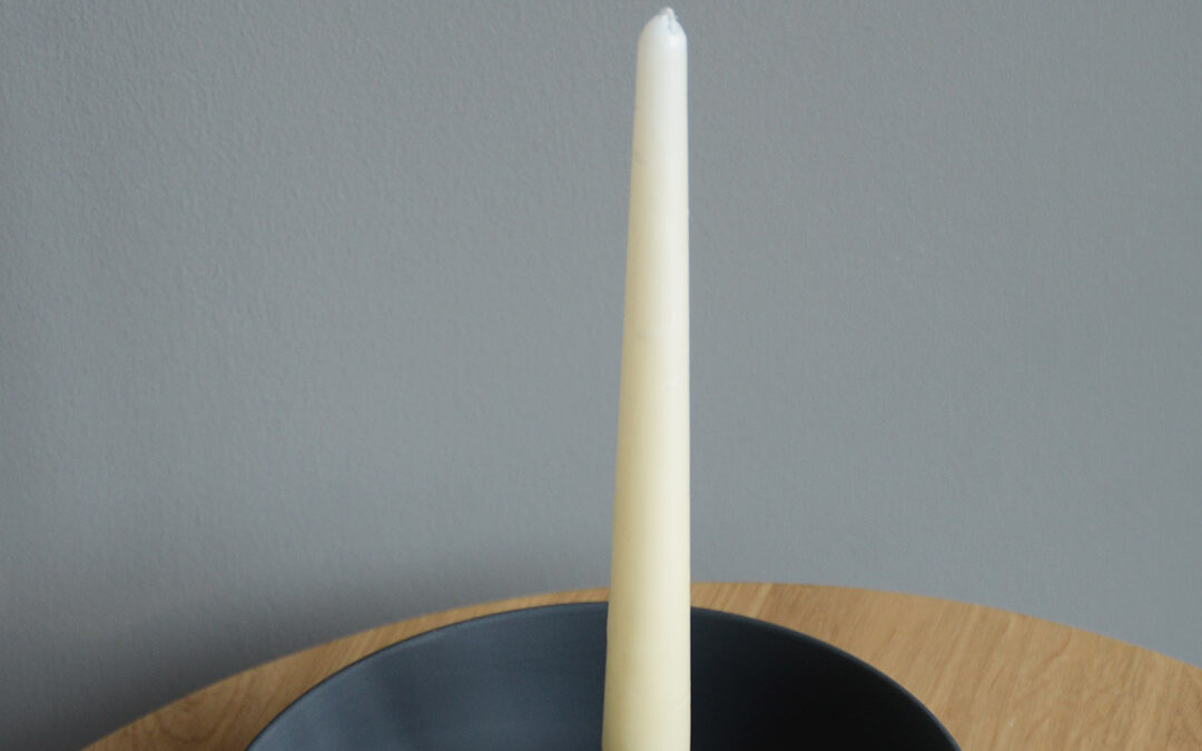 Dark Grey Cermaic Candle Dish Christmas Themed