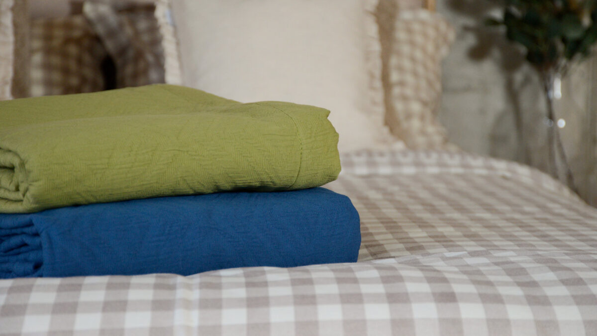 Diamond Pattern Washed Cotton Bedspread - Image 12