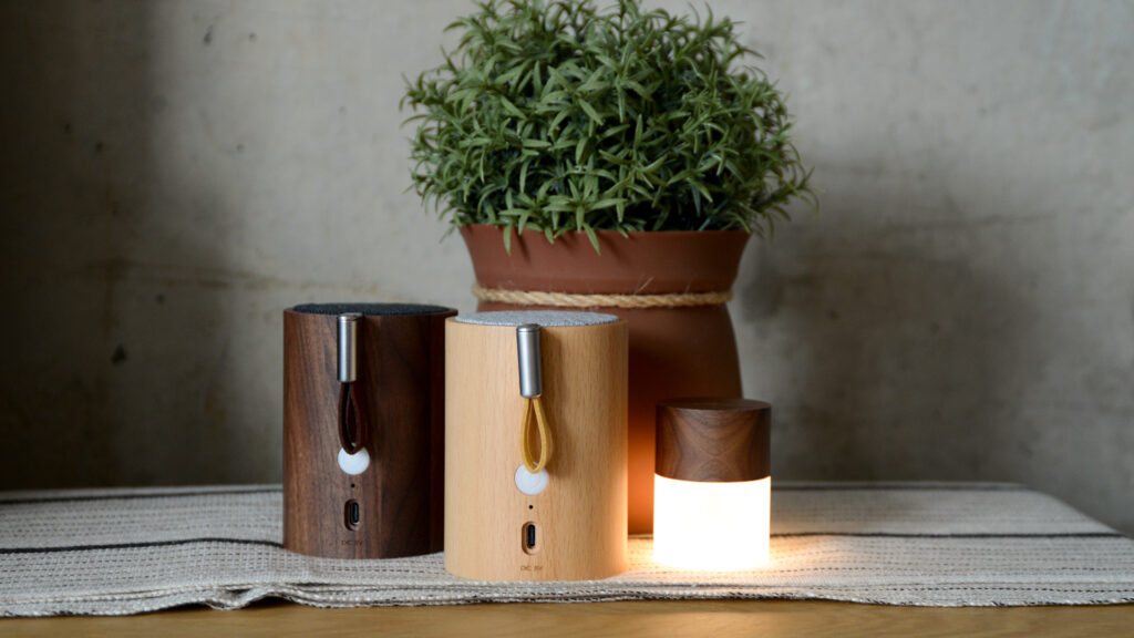 Drum Speakers with plant