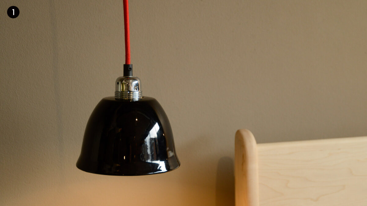 Enamel Bell Shade Black Light On