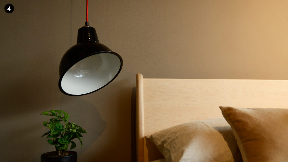 Enamel Light Shade Black Cloche Light Off