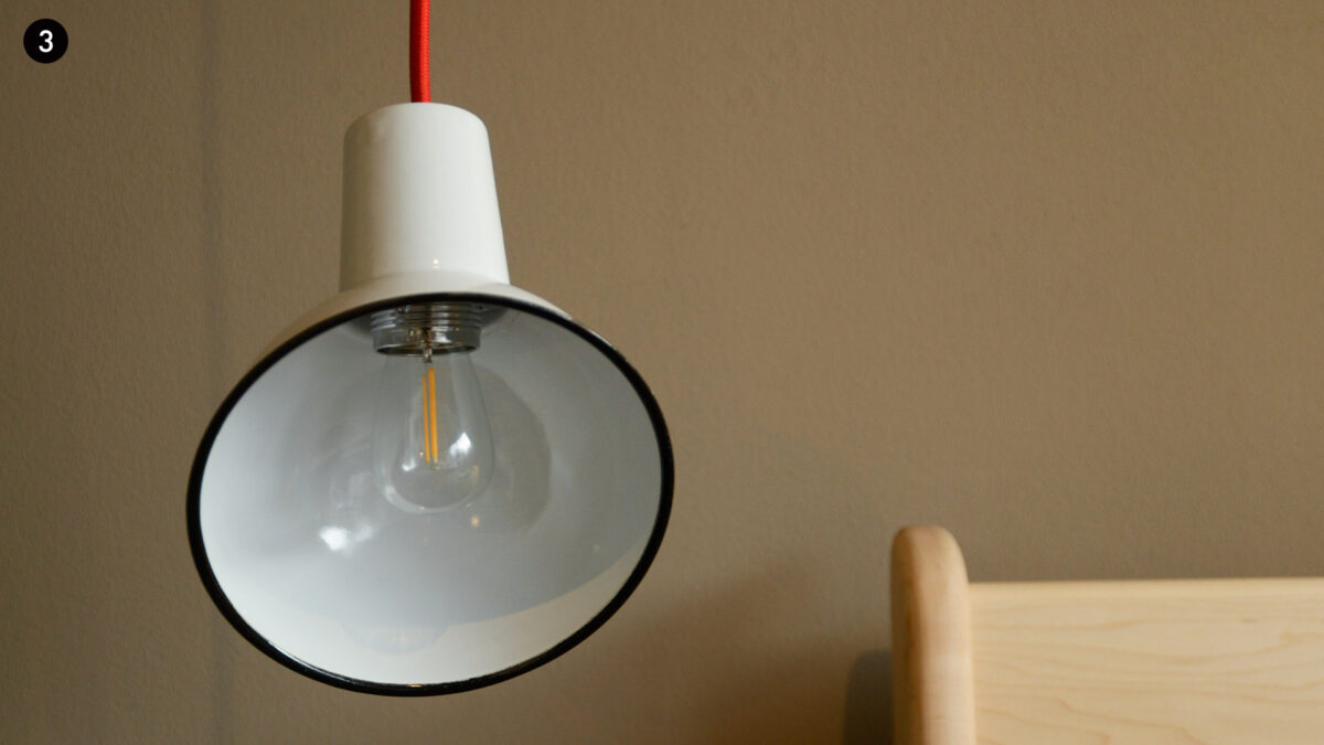 Enamel Light Shade White Cloche Light Off