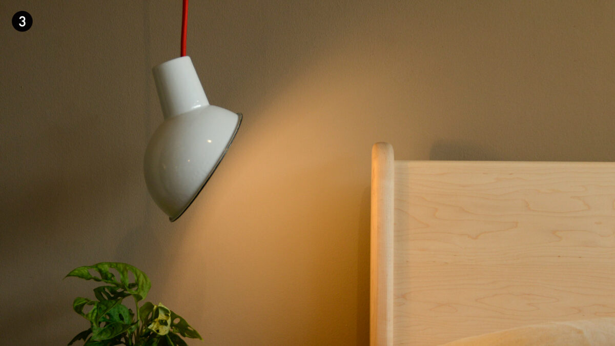 Enamel Light Shade White Cloche Light On