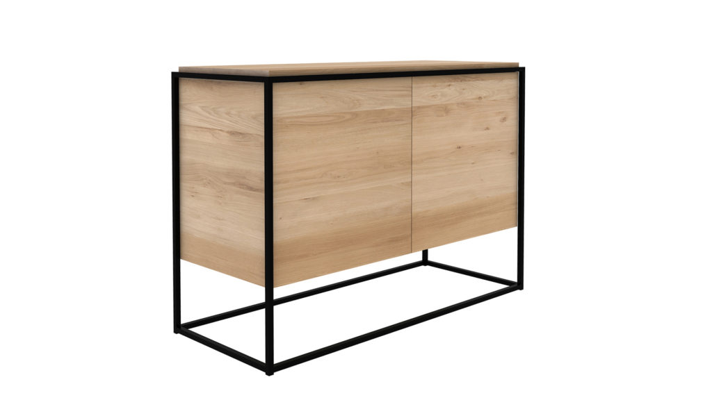 Ethnicraft-Monolit-cupboard-Natural Oak-black-frame