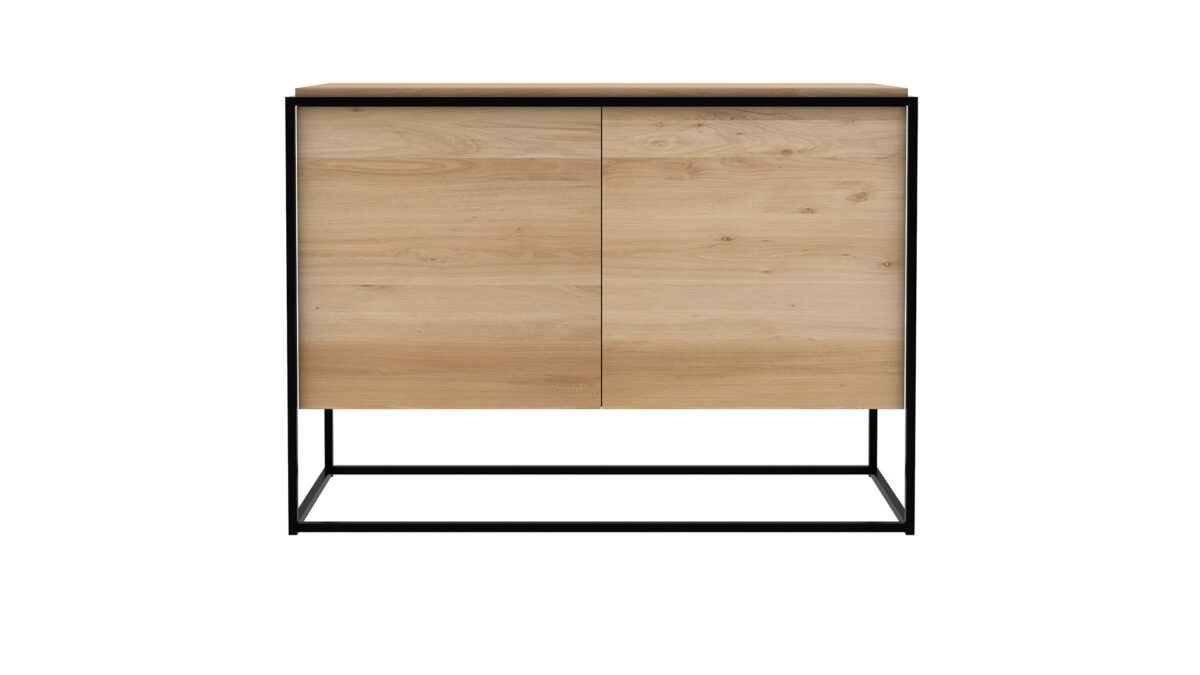 Ethnicraft Monolit sideboard Oak front balck frame