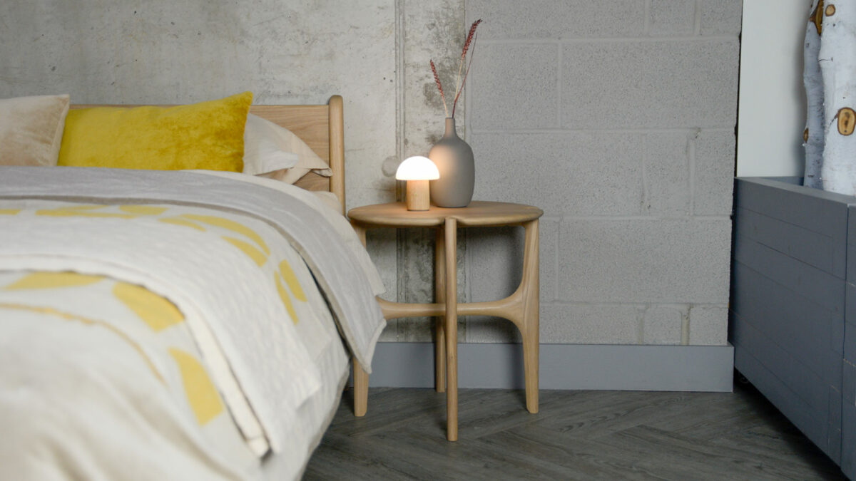 Ethnicraft Oak Pi Table next to Oak Pimlico Wide