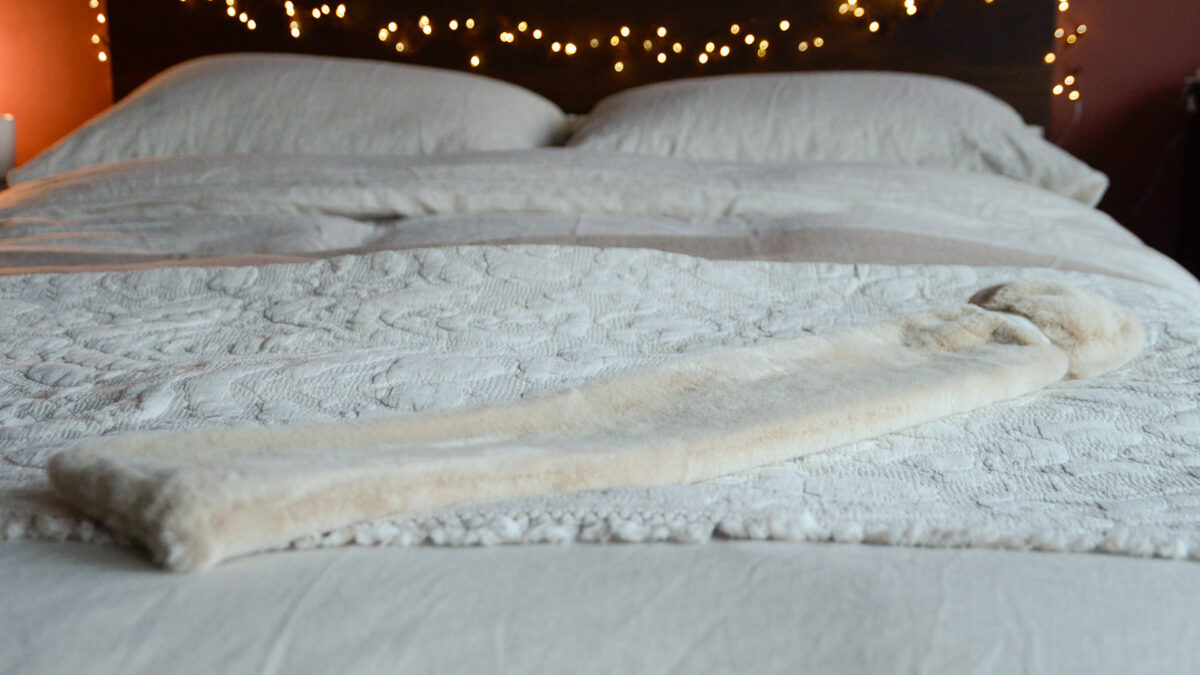 Faux Fur Hot Water Bottles Soft Beige