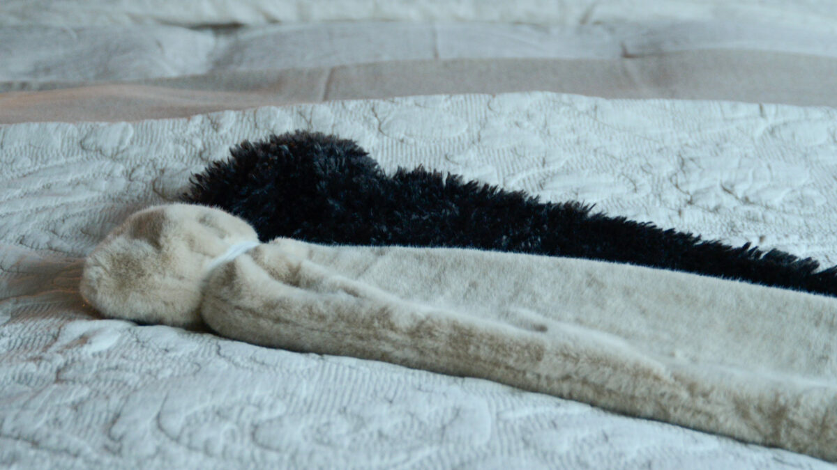 Faux Fur Hot Water Bottles Soft Beige Dark Cocoa 2