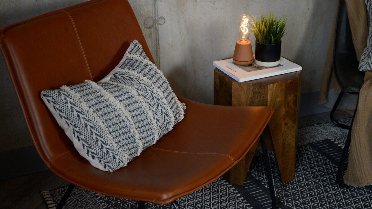 Faux Leather Stitched Lounge Chairs Tan