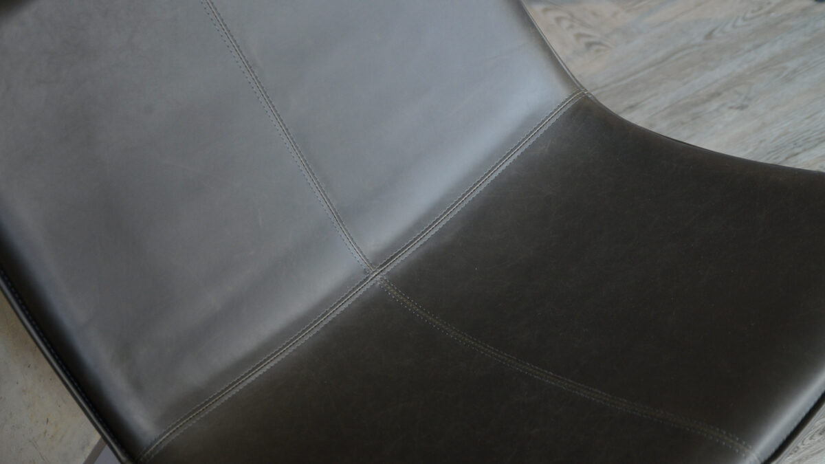 Faux Leather Stitched Lounge Charcoal Texture Closeup