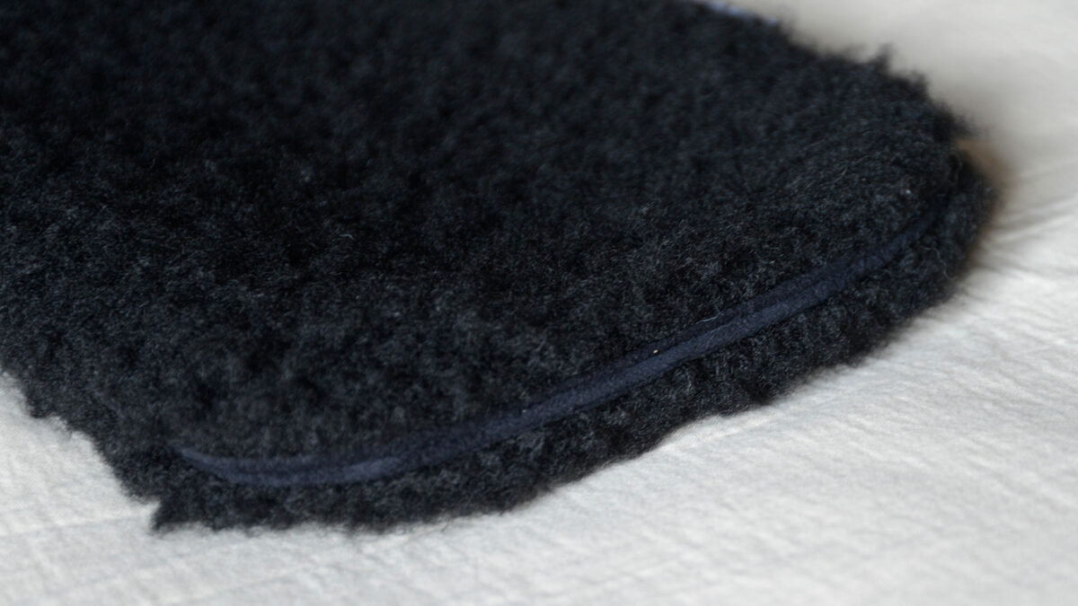 Faux Sheepskin Hot Water Bottles Black Zip Detail