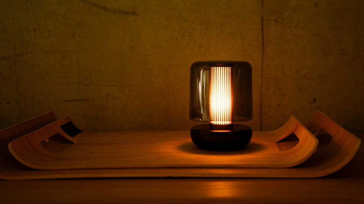 Firefly Lamp Turned on with Curved Trays