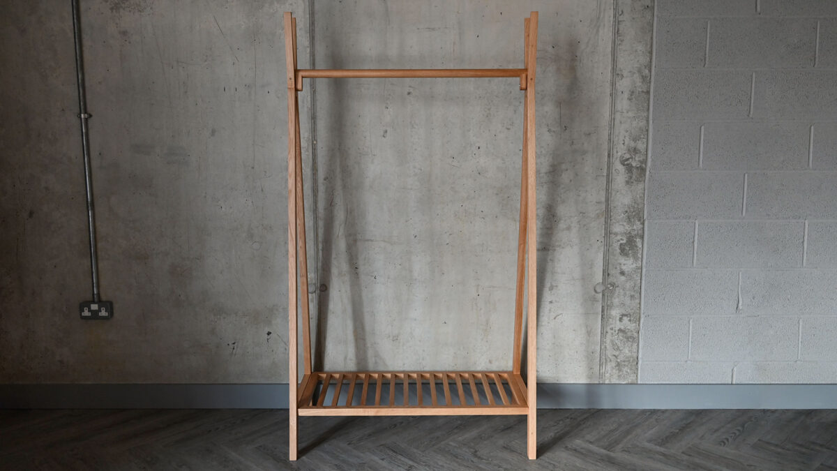 Solid Oak Clothes Rail - Image 2