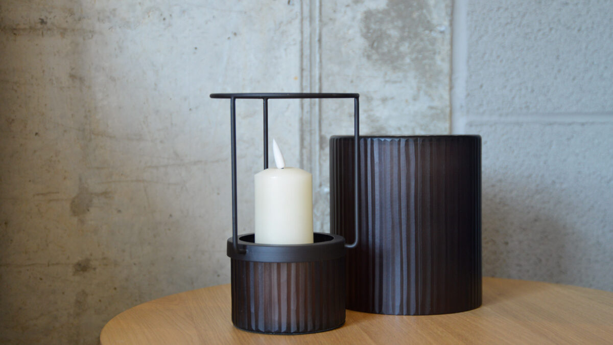Glass Lantern With LED Candle
