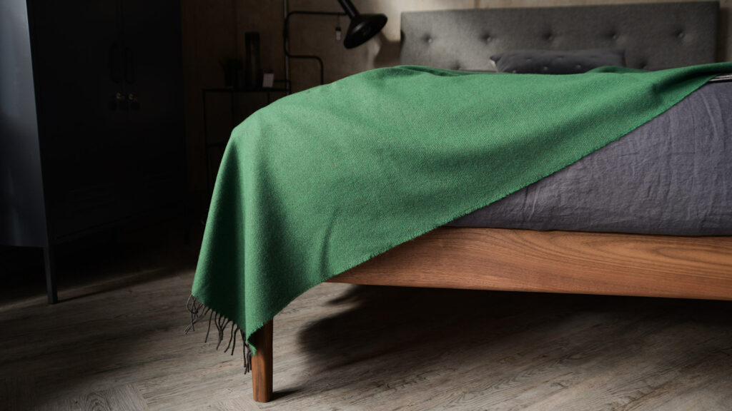 emerald green merino lambswool throw