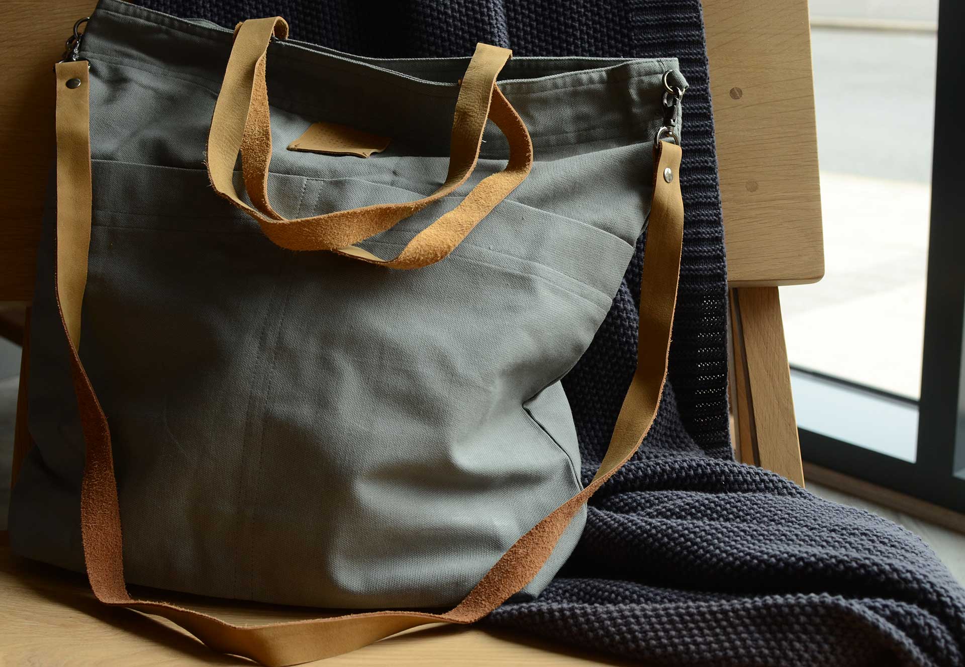 Mid Grey Cotton Bag | Natural Bed Company