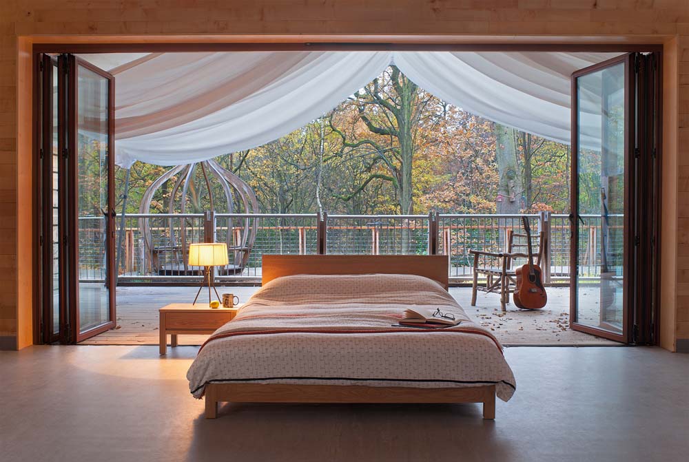 Autumn Bedroom Look - features hand crafted Sonora low wooden bed