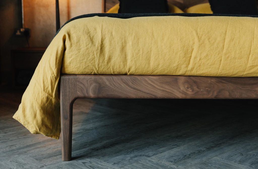 Hoxton bed leg in solid walnut