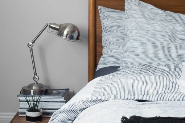 painted stripe bedding