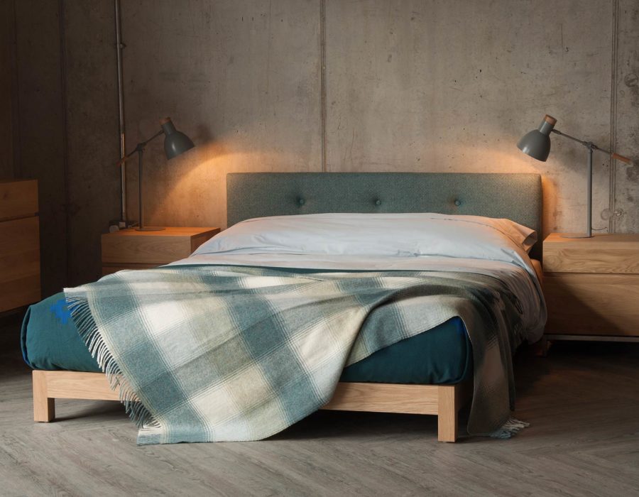 Made in uk our Iona low upholstered bed comes in a choice of timber and fabric, and in a full range of bed sizes.