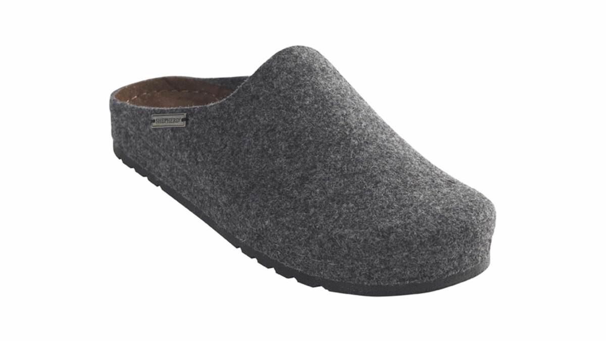 Isak mens felted wool slippers in grey