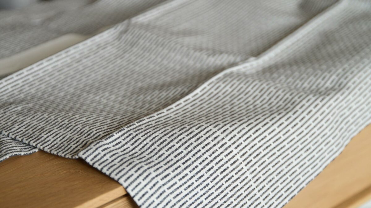 certified organic cotton towels modern monochrome weave pattern grey and white