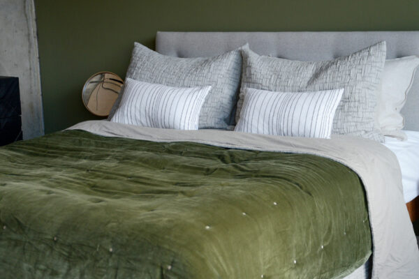 Jaipur Bedspread Olive wide shot