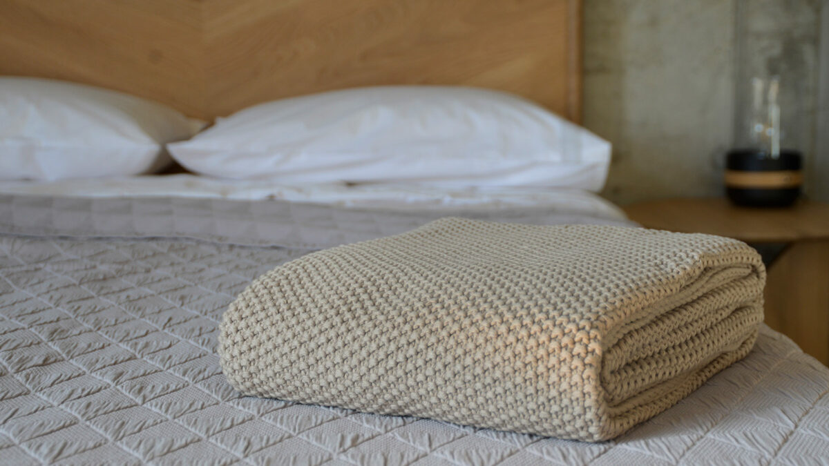 Khaki Knitted Throw