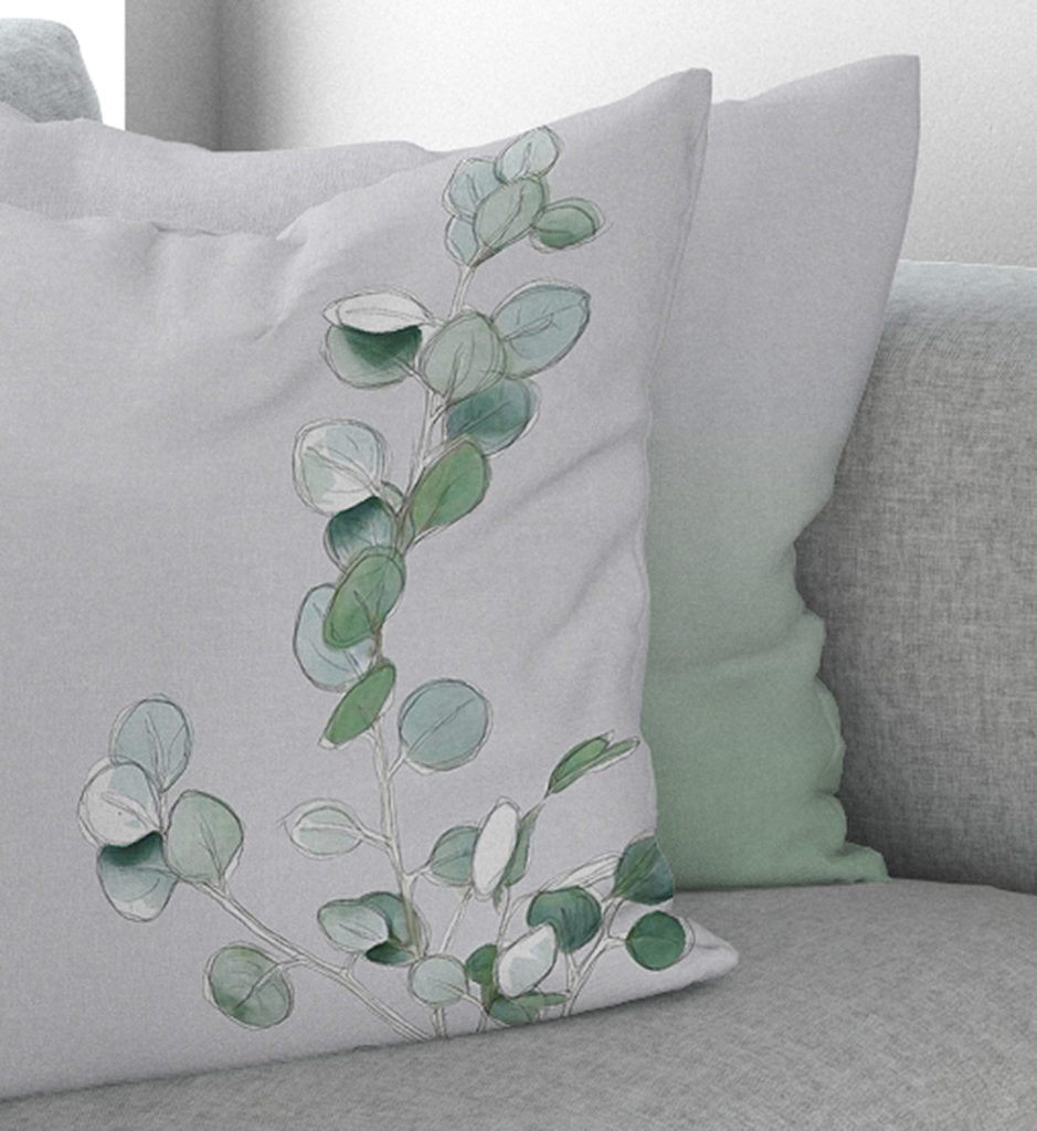 botanical drawing cushion