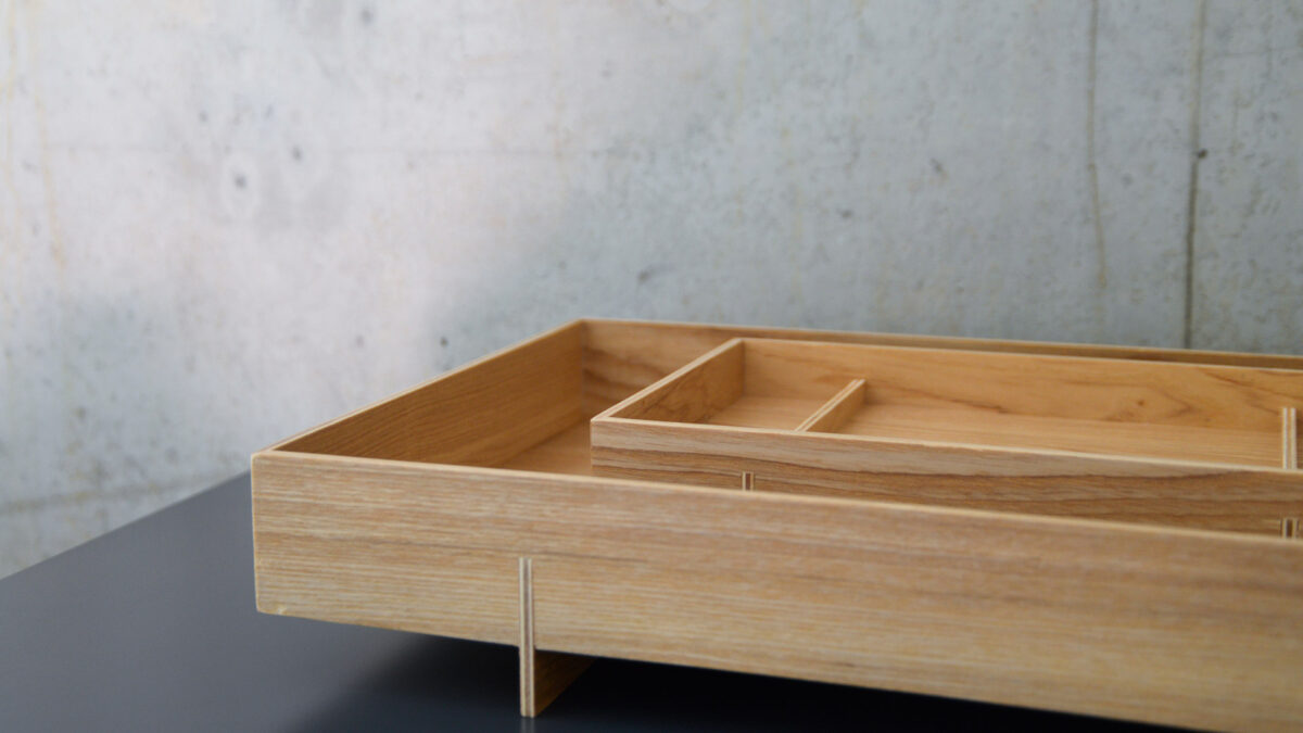 Japanese style wooden trays available in two sizes