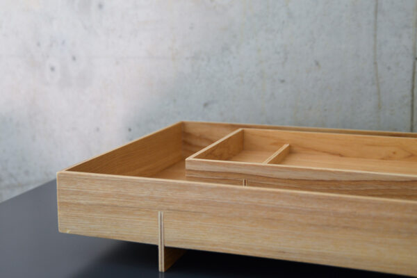 Japanese style wooden trays available in two sizes