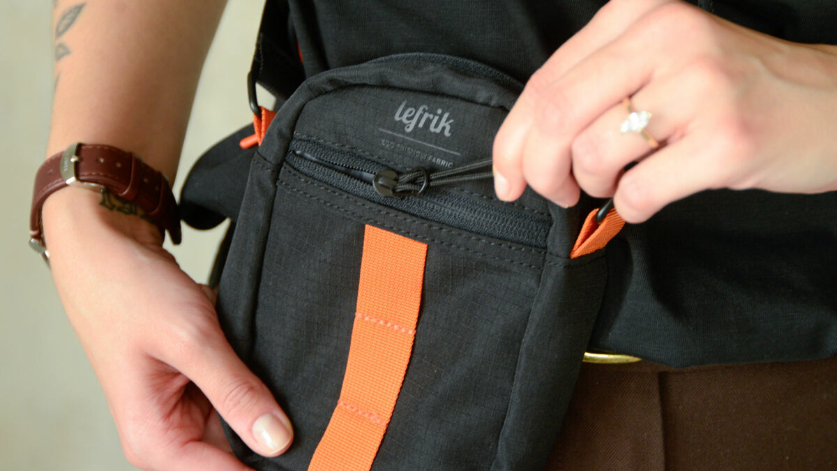 Lefrik Mini Camper Crossbody Bags Black zip detail