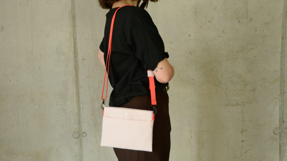 Lefrik Pink Crossbody Bag over shoulder full