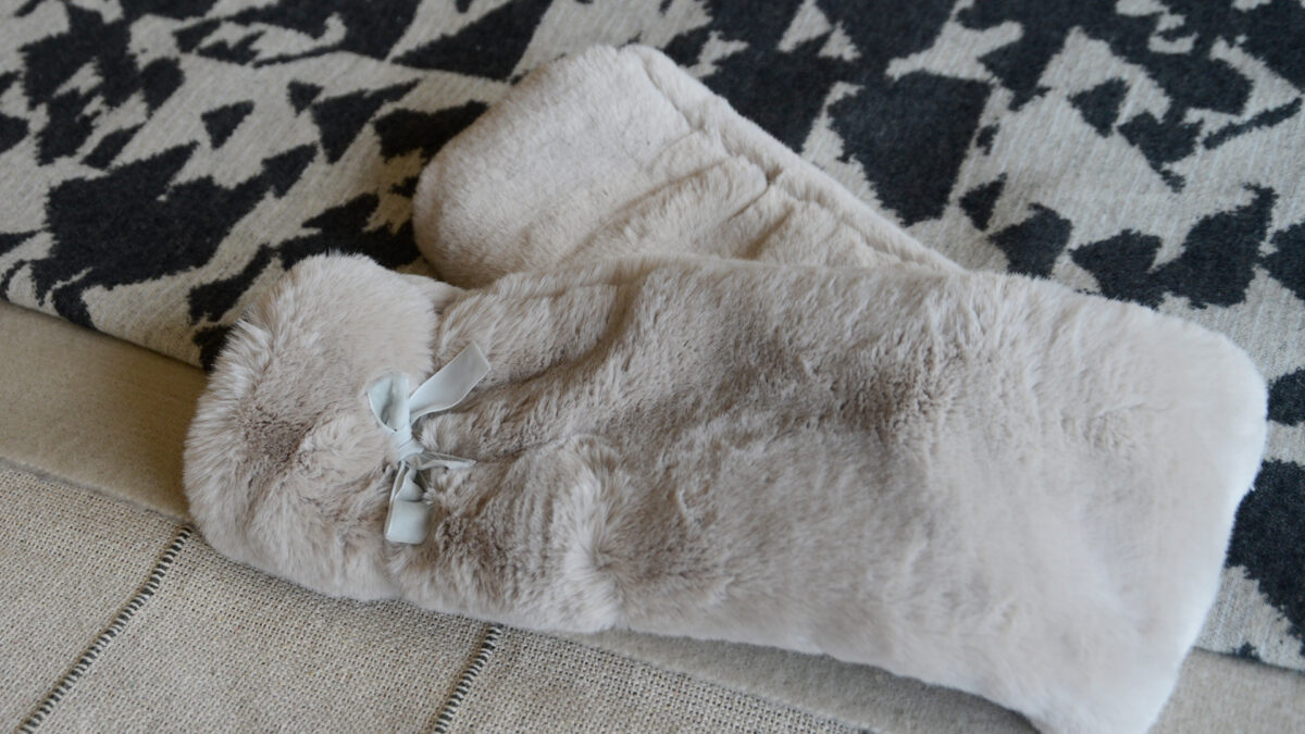 Long Grey Faux Fur HWB Folded