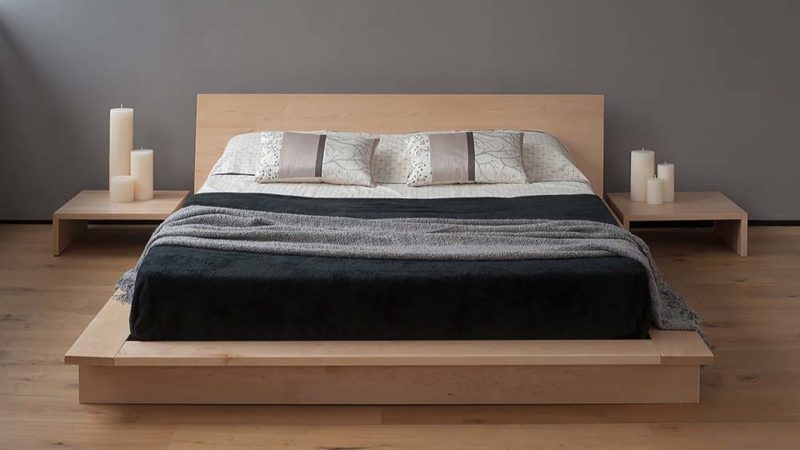 Luxury solid wood bed platform bed