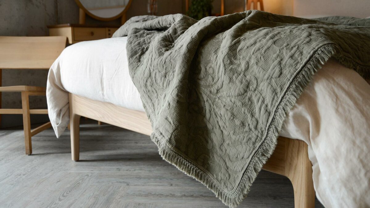 MM Linen Floral Cotton Throws Khaki Corner