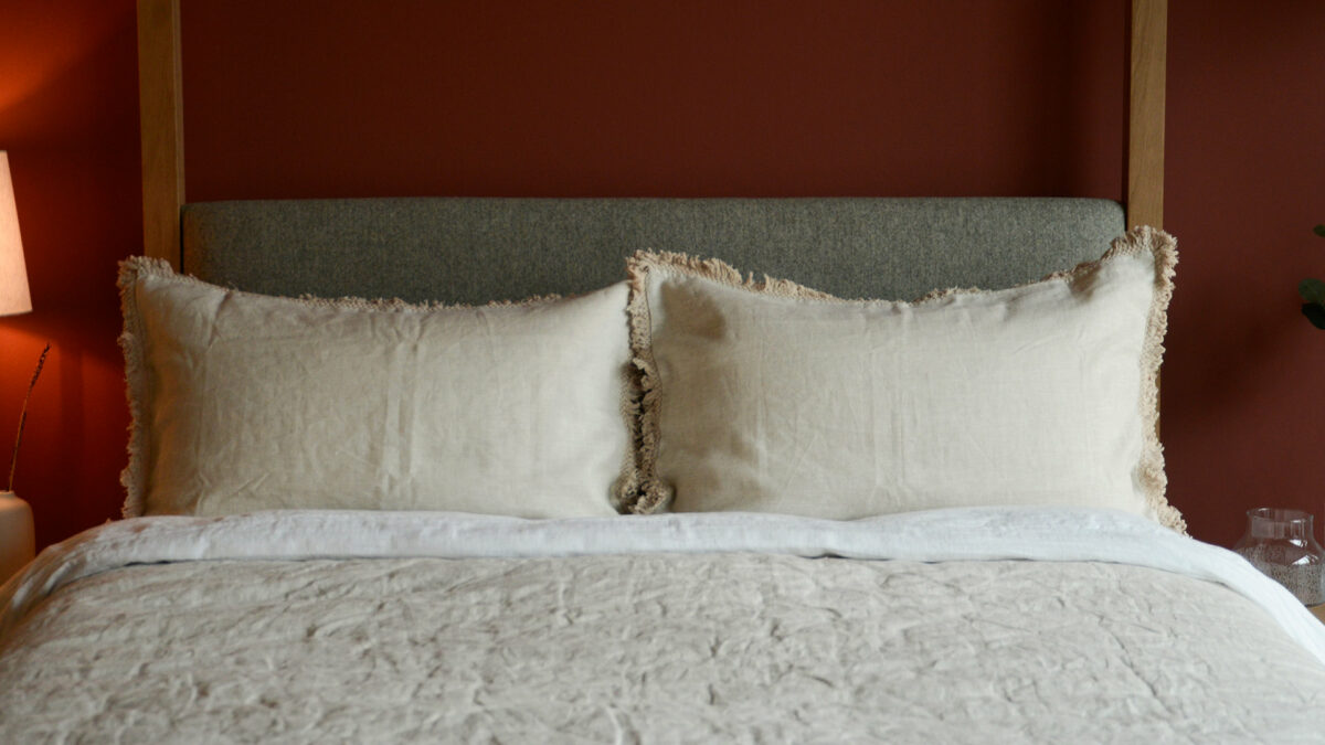 MM Linen Tasseled Pillowcases Natural