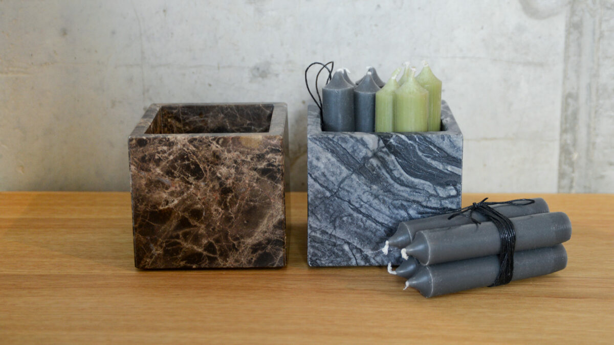 Marble Pots with Candles 2