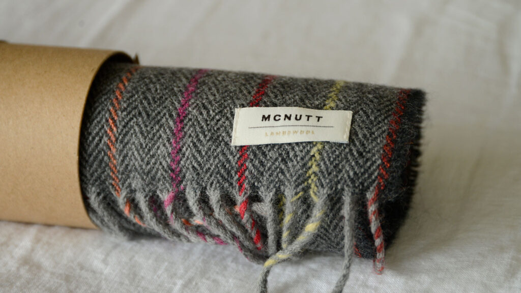 McNutt HB Scarves Charcoal Stripe in tube