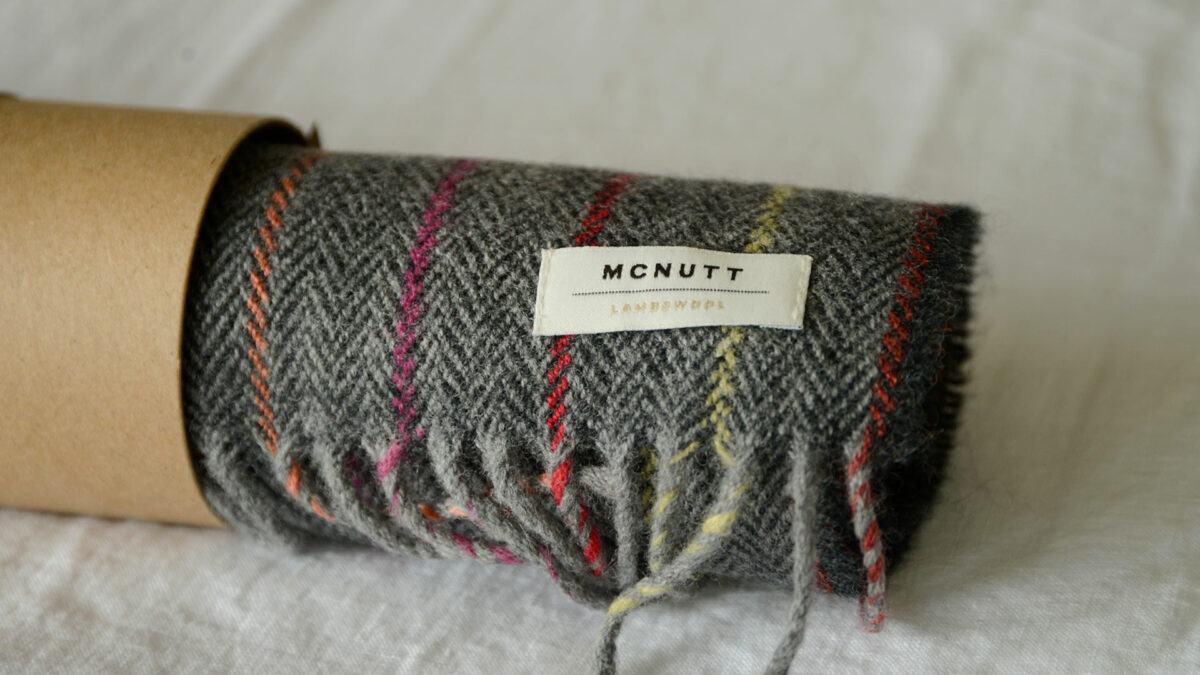 McNutt HB Scarves Charcoal Stripe in tube