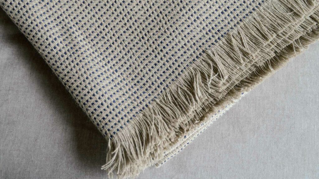 McNutt Linen Textured Blanket Fringe Detail 1