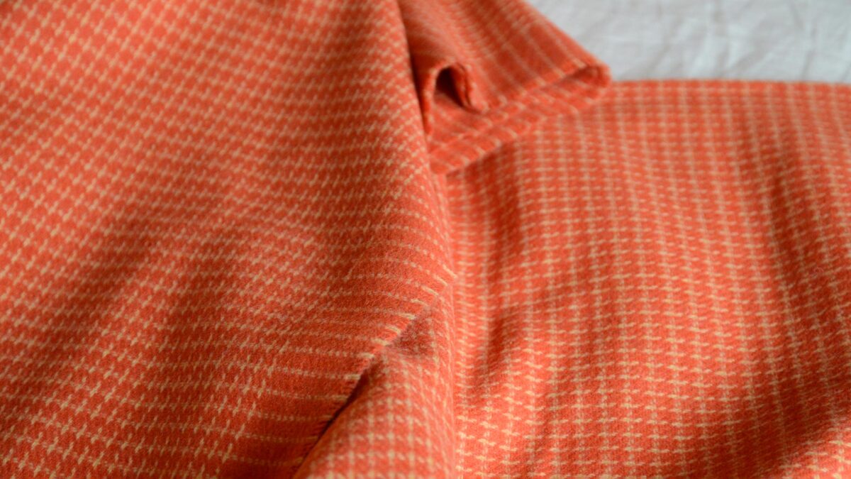 Luxury Merino and Cashmere Throws - Grey or Orange Check - Image 7
