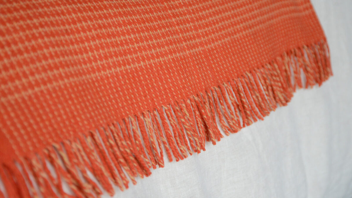 Luxury Merino and Cashmere Throws - Grey or Orange Check - Image 8