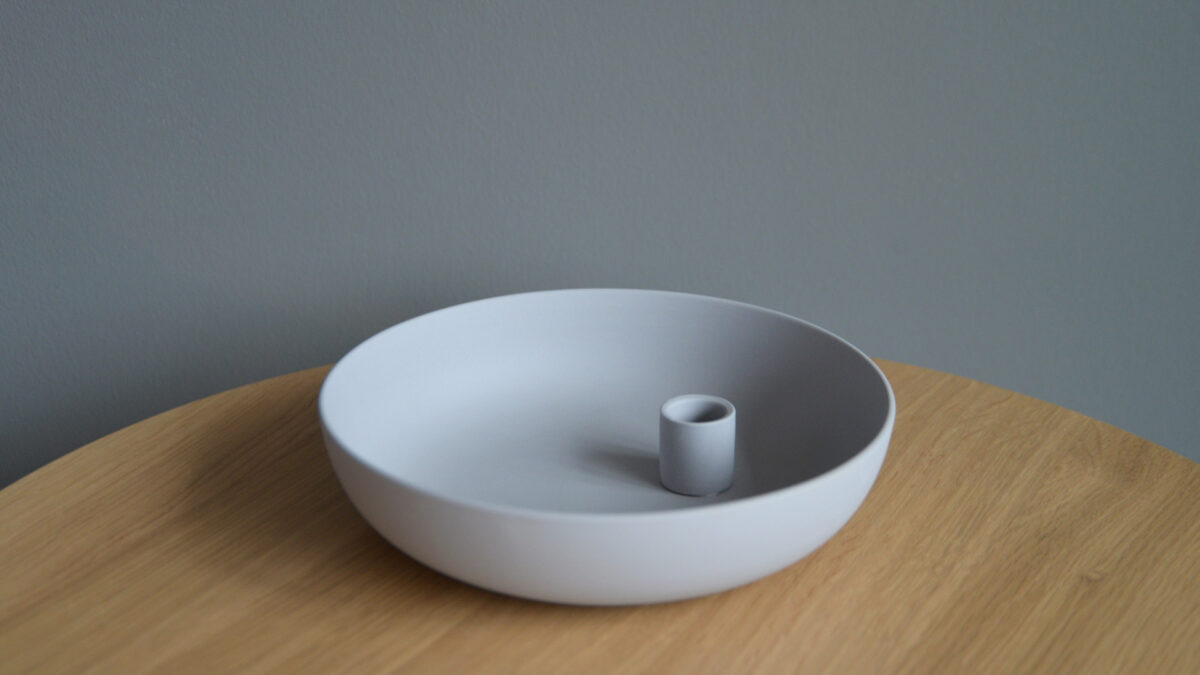Mid Grey Ceramic Candle Dish